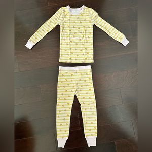 J Crew heart print matching long sleeve and pants PJ set, size 5